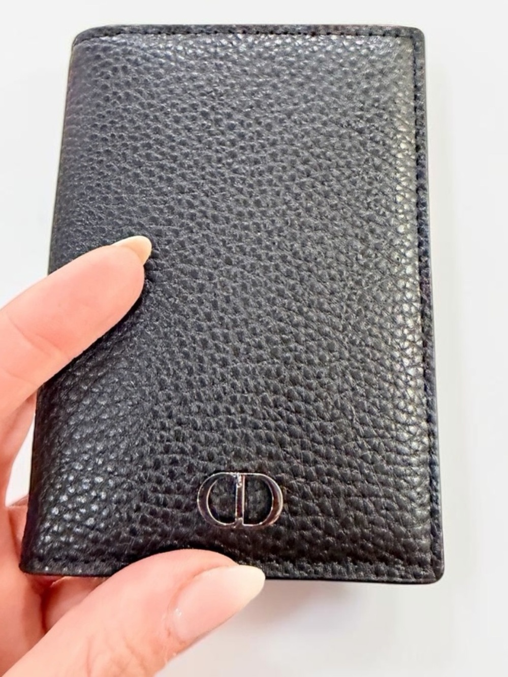 Dior Parfums Black Textured Leather Card Holder with dust bag - NIB - Picture 10 of 13